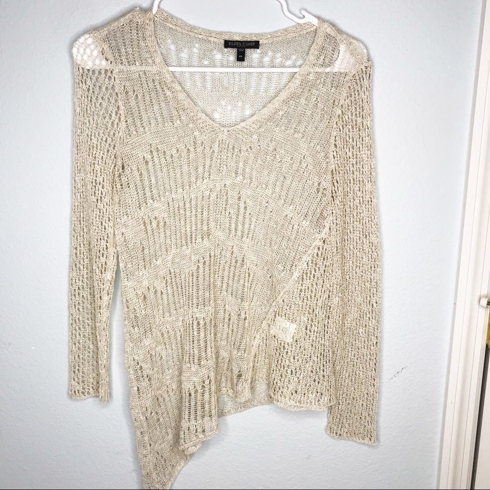 Eileen Fisher Linen Blend Knit Pullover Sweater